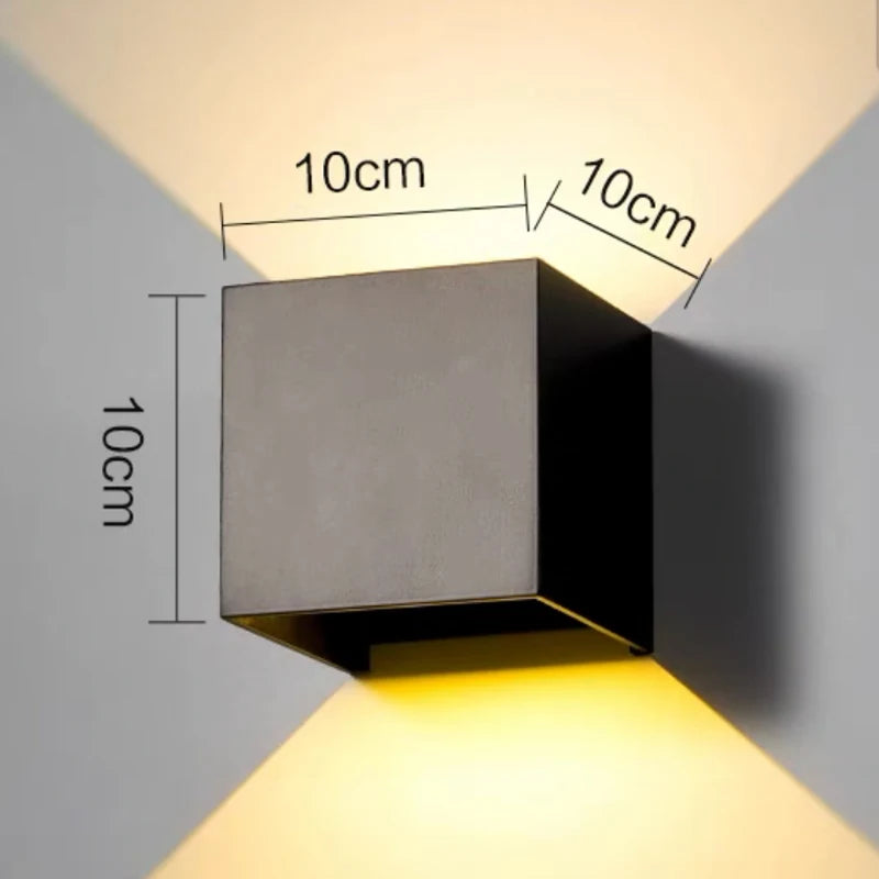 Aluminum LED Wall Lamp Outdoor Waterproof IP65 Interior Wall Light 12W24W Porch Garden Lights Living Room Street Stairs Lighting