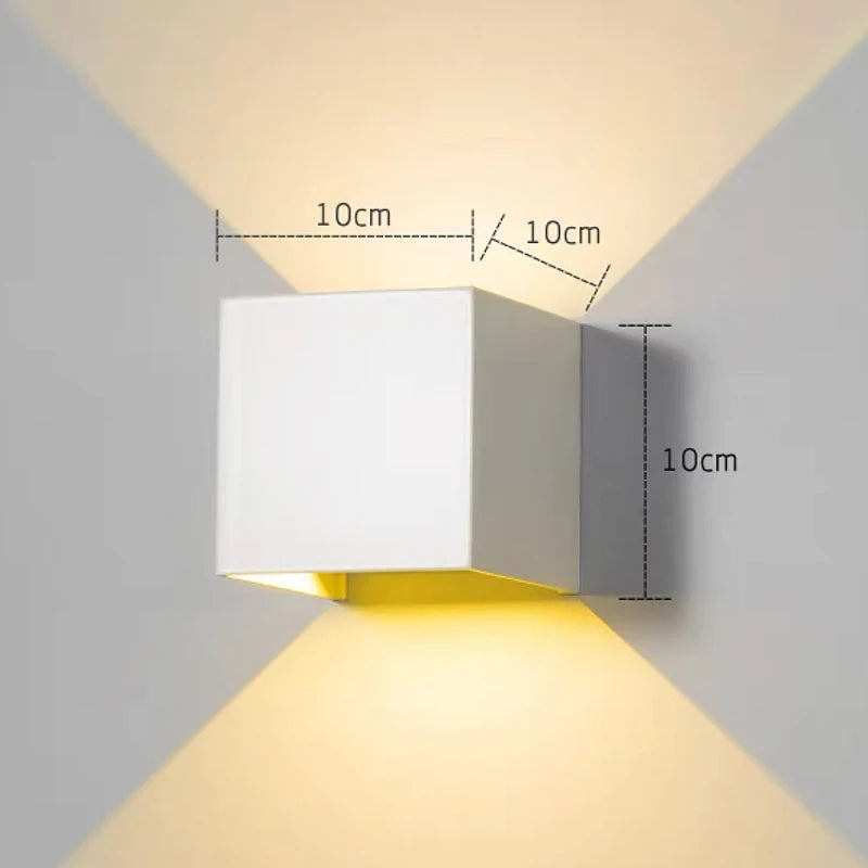 Aluminum LED Wall Lamp Outdoor Waterproof IP65 Interior Wall Light 12W24W Porch Garden Lights Living Room Street Stairs Lighting