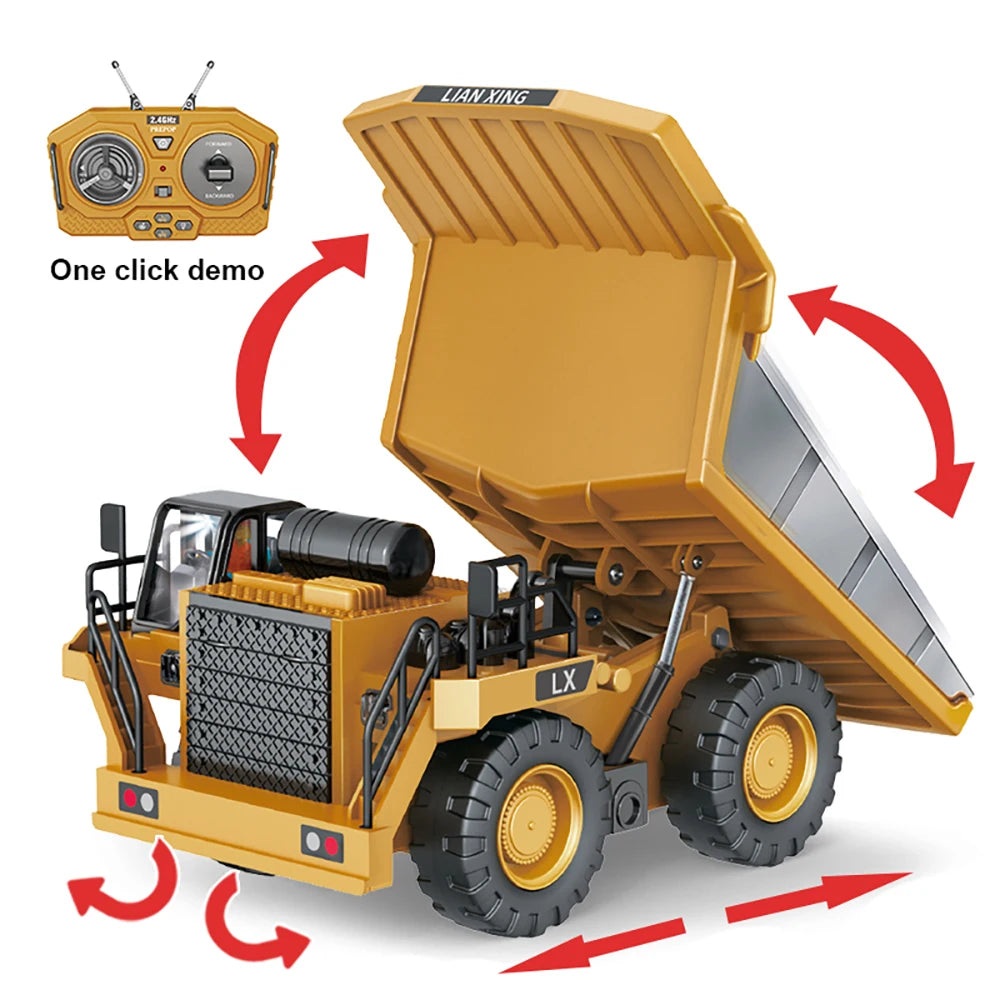 1: 20 Electric Engineering Remote Control Vehicle Simulation Excavator Dump Truck Bulldozer Toy Children's Holiday Gift