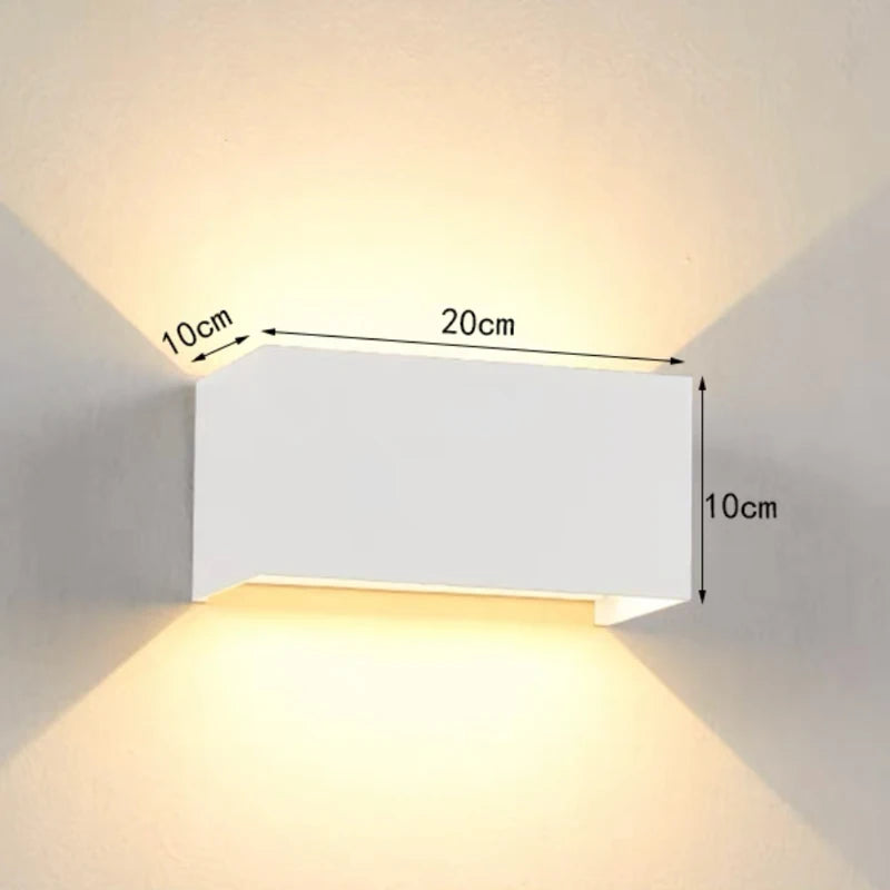 Aluminum LED Wall Lamp Outdoor Waterproof IP65 Interior Wall Light 12W24W Porch Garden Lights Living Room Street Stairs Lighting