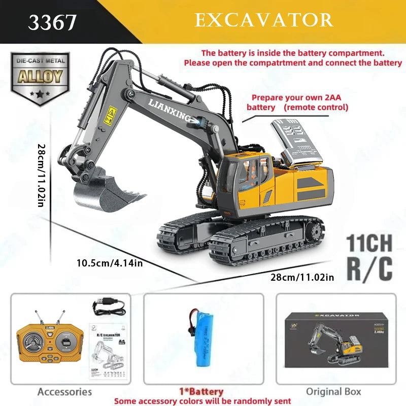 1: 20 Electric Engineering Remote Control Vehicle Simulation Excavator Dump Truck Bulldozer Toy Children's Holiday Gift