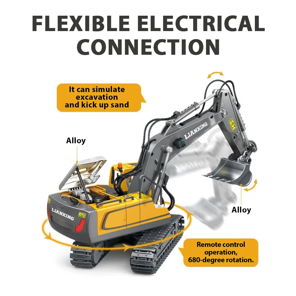1: 20 Electric Engineering Remote Control Vehicle Simulation Excavator Dump Truck Bulldozer Toy Children's Holiday Gift