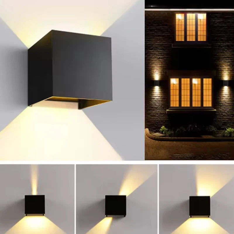 Aluminum LED Wall Lamp Outdoor Waterproof IP65 Interior Wall Light 12W24W Porch Garden Lights Living Room Street Stairs Lighting