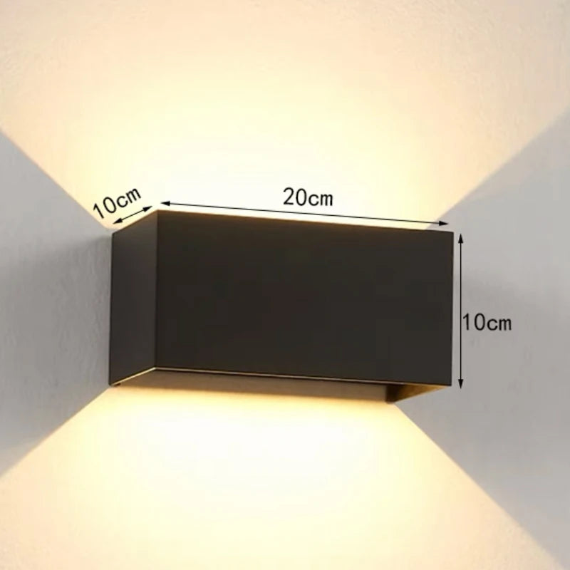 Aluminum LED Wall Lamp Outdoor Waterproof IP65 Interior Wall Light 12W24W Porch Garden Lights Living Room Street Stairs Lighting