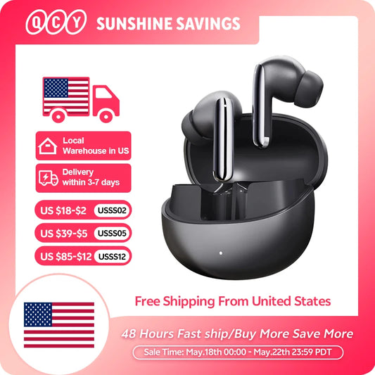 QCY MeloBuds Pro ANC Bluetooth 5.3 Earphones Wireless 46dB Hybrid ANC Hi-Res LDAC Earbuds 6 Mic Headphones 34H in-Ear Detection