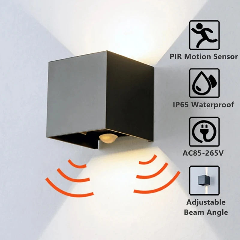 Aluminum LED Wall Lamp Outdoor Waterproof IP65 Interior Wall Light 12W24W Porch Garden Lights Living Room Street Stairs Lighting